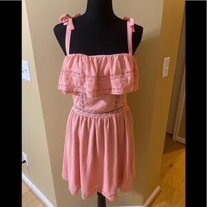 H&M pink coral ruffled sundress